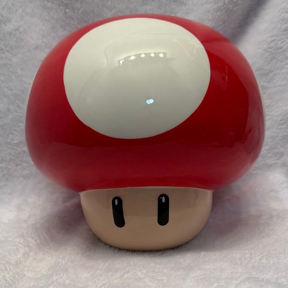 Nintendo Super Mario Toad Stool Mushroom Ceramic Cookie Jar 2019